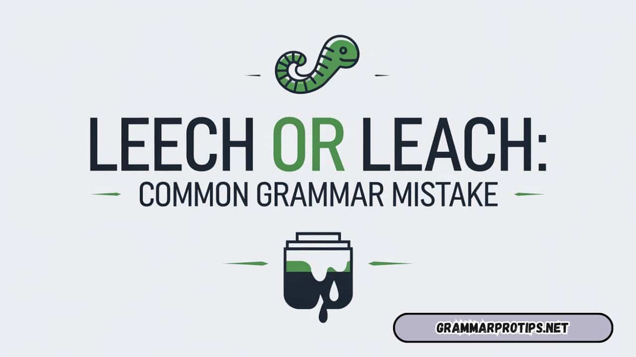 Leech or Leach: Common Grammar Mistake